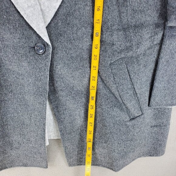 New Talbots Beautiful Soft Gray Wool Double Faced Flannel Coat 20W 2X Jacket - Picture 6 of 6